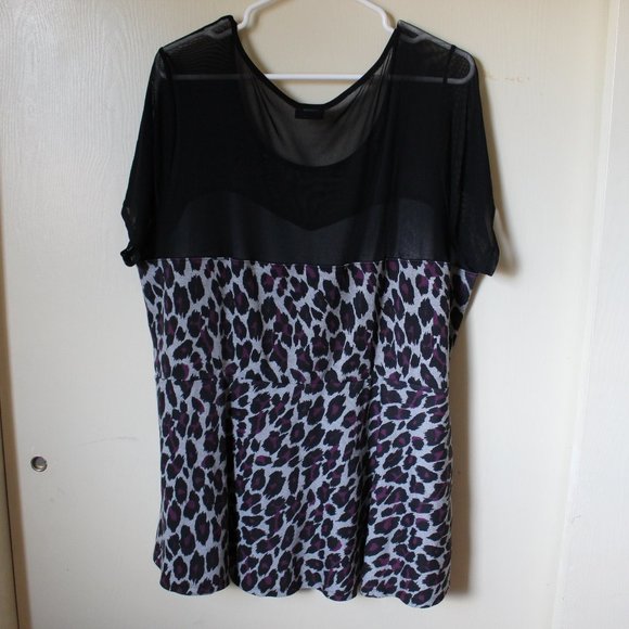 TORRID MESH LEOPARD PRINT PEPLUM TOP - Picture 2 of 2
